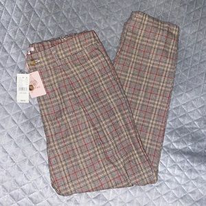 plaid pleated “mom” pants !!